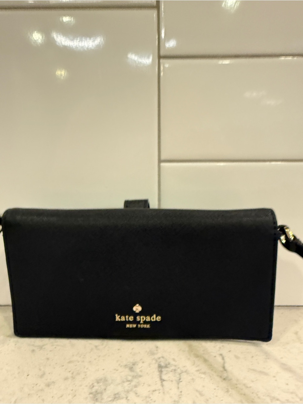 KATE SPADE Black Saffiano Leather Crossbody Wallet Bag - Picture 3 of 7